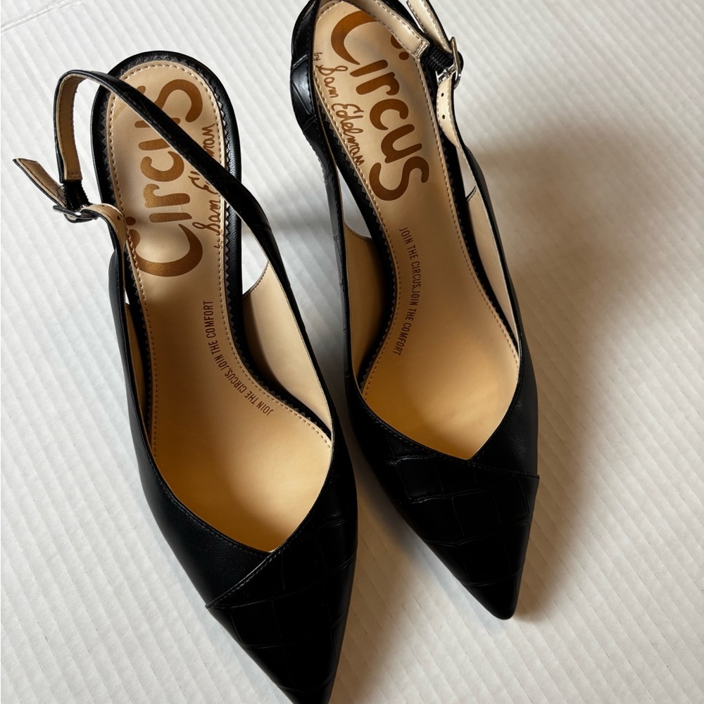 Circus by Sam Edelman Black Pointed Slingback Heels 8.5